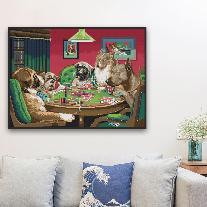 欢乐99十字绣狗狗动物游戏小件的系列自绣diy刺绣装饰画厂家批发