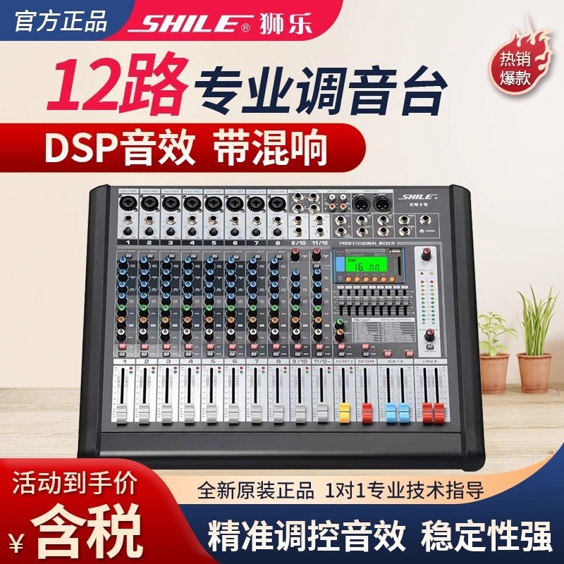 狮乐 天琴十号专业12路调音台舞台演出会议婚庆数字前级效果器