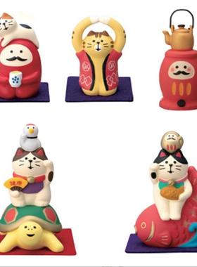 新年三毛猫日式猫ZAKKA福猫咪系列迷你摆设装饰桌面摆件拍照道具