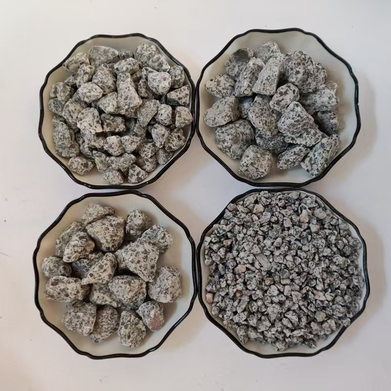 热销批发芝麻灰碎石三花石子黑白子点石黑白点卵石园林铺路造景石