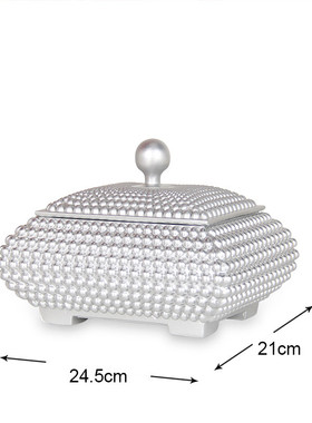 样板间现代家居摆件抽纸盒储物盒化妆收纳盒轻奢首饰盒卫生间装饰