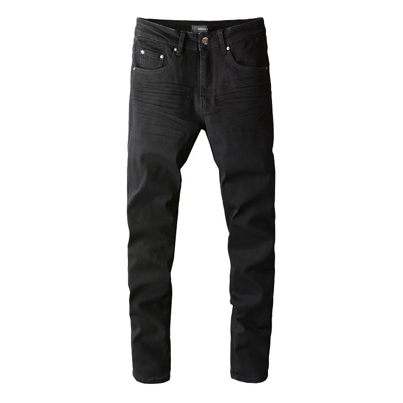 amr jeans amr 高街 torn jeans mx12pants基础黑色牛仔新款