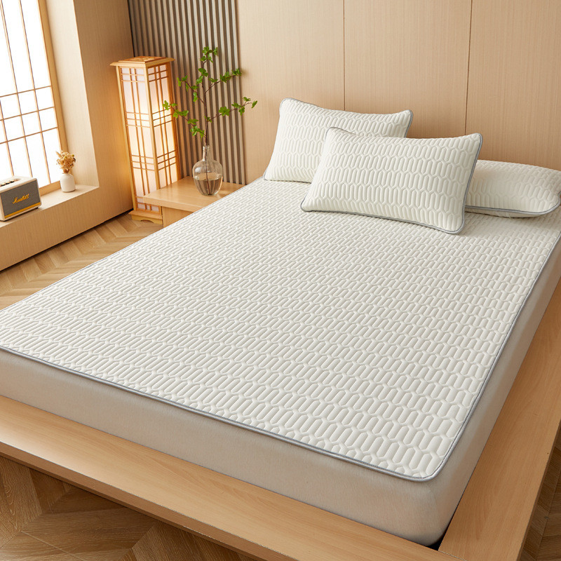 qd4d夏季冰丝乳胶床垫软垫1.8米凉席空调夏天薄款可水洗折叠1.5床