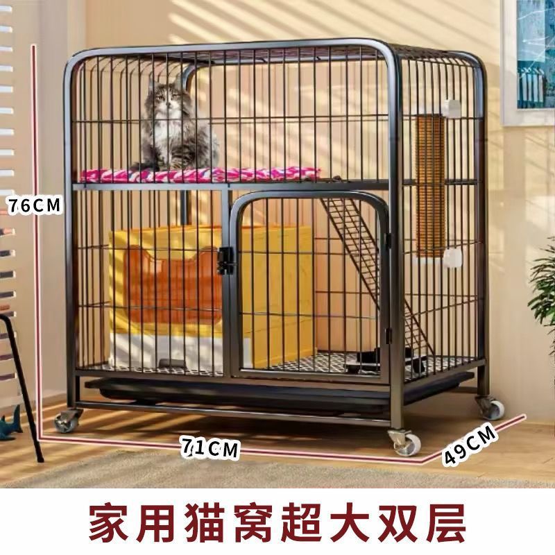 猫笼家用室内带空间大厕所一体式二层不占地猫窝猫舍猫笼子别墅