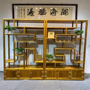 柜茶叶展示柜博古摆件多宝阁茶具置物架客厅书架 博古架实木新中式