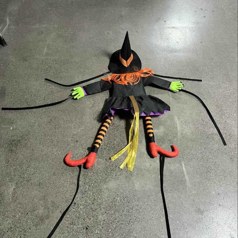 万圣节装饰爬树女巫女巫抱树巫婆挂饰派对布置道具