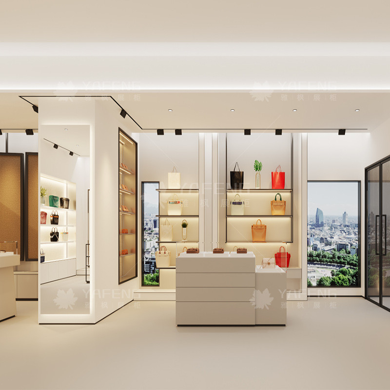 包包展示柜定制木质玻璃箱包中岛展厅直播间展柜鞋子台展示架设计