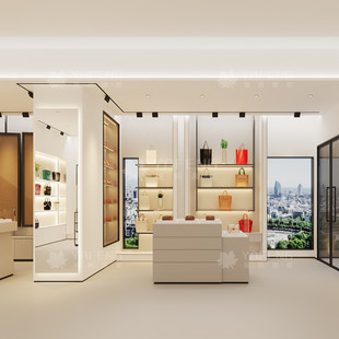 包包展示柜定制木质玻璃展柜中岛台直播间箱包鞋子展厅展示架设计