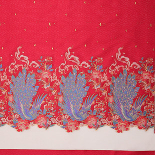 定货高精密色织金银丝大提花古装面料国风汉明妆花马面裙布料