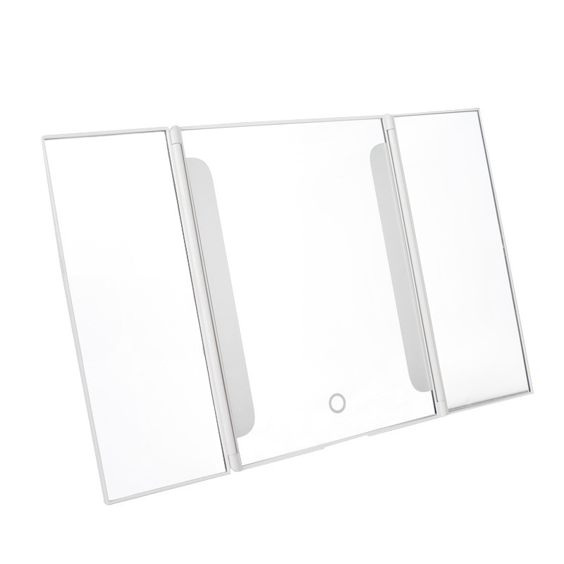 led三面折叠镜子24灯36发光37灯72灯桌面化妆镜美容灯多功能镜子