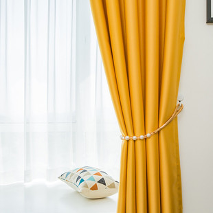 柯桥窗帘新丝棉酒店遮光窗帘布料批发现代简约工程客厅窗帘布
