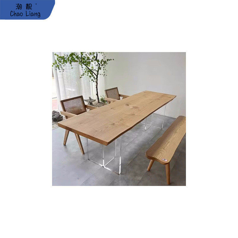 热销新品亚克力实木茶桌椅悬浮餐桌长条桌办公室泡茶桌民宿茶台大,商业/办公家具,会议桌,淘宝优惠券,粉丝福利购,淘宝优惠卷