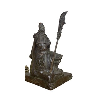 复古合金做旧关公摆件关帝爷坐家居装饰大刀关公摆件款用品工艺品