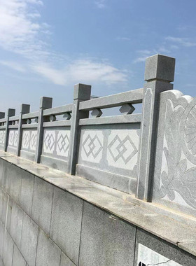 花岗岩石栏杆大桥石石栏板栏杆石雕公园阳台景观仿古河道护栏石