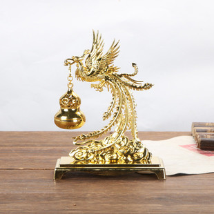 【厂家直销】展翅小凤凰吊炉无粘粉祥云盘香炉龙凤合金香薰炉摆件