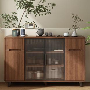 热销实木餐边柜客厅一体储物柜新中式 柜子靠墙置物茶水柜茶吧柜备