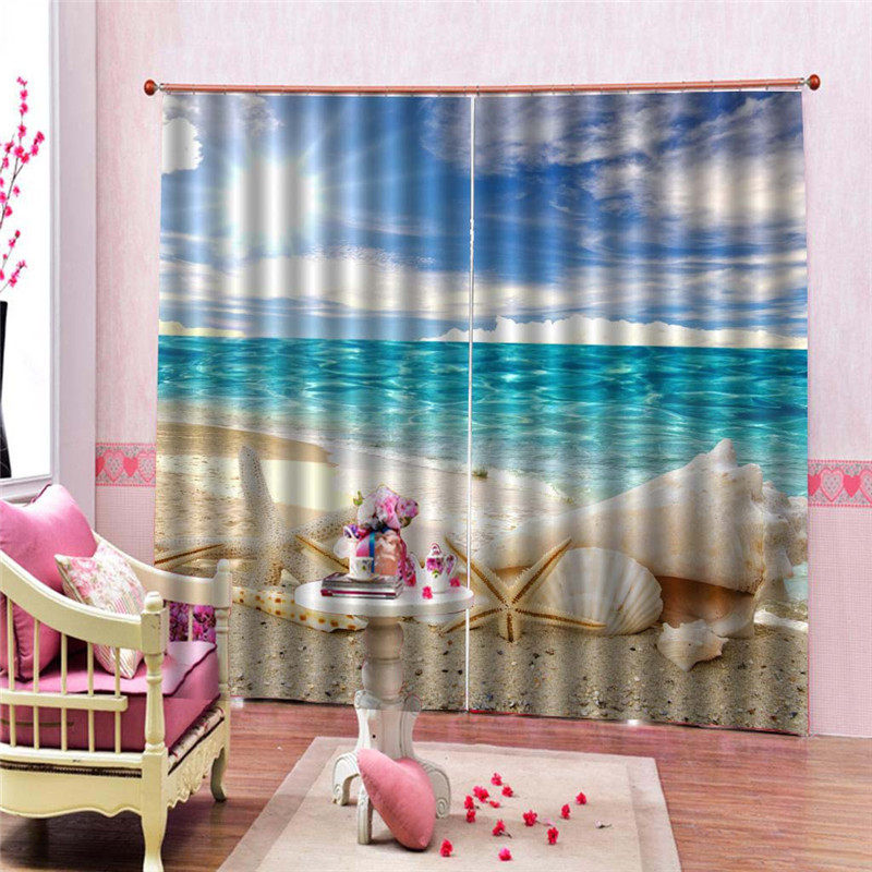 批发咖啡店希腊风蓝旗海滩夏季透气遮光窗帘供应窗帘来样定制