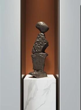 玻璃钢石头新中式石来运转雕塑摆件酒店会所售楼处楼梯间艺术装置