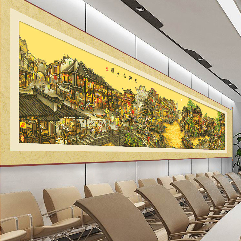 南乡旧梦图十字绣2023新款线绣高端大气客厅名画风景满绣手工刺绣