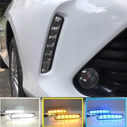 适用于丰田17-18款威驰Vios前雾灯改装LED日间行车灯转向灯前雾灯