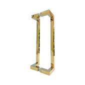 玻璃门拉手不锈钢方管亮光钛金推拉弯简约高档门把手浴室双大把手