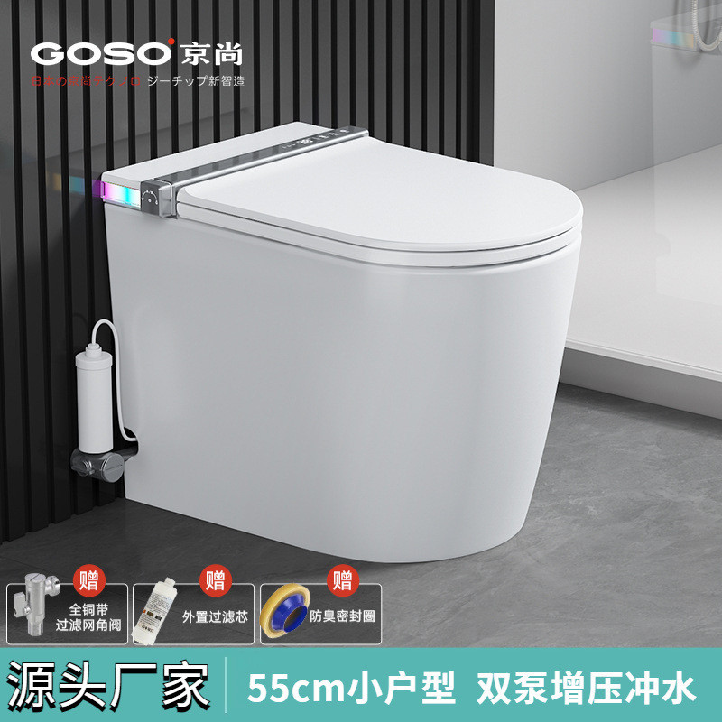 小户型智能马桶54cm双泵增压冲水家用无水压限制全自动虹吸坐便器