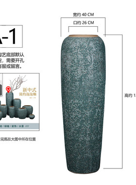 小清新做旧景德镇复古陶罐陶艺干花花瓶客厅家居酒店插花摆件装饰