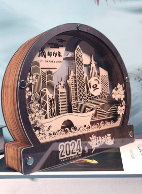 光影木雕文化3d立体来图定制异形小夜灯灯创意礼品任意场景伴手礼