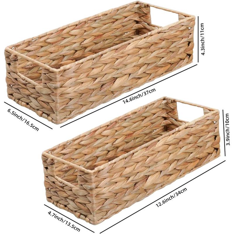 编织收纳筐筐置物杂物葫芦草收纳篮编织带把手无盖客厅玄关收纳筐