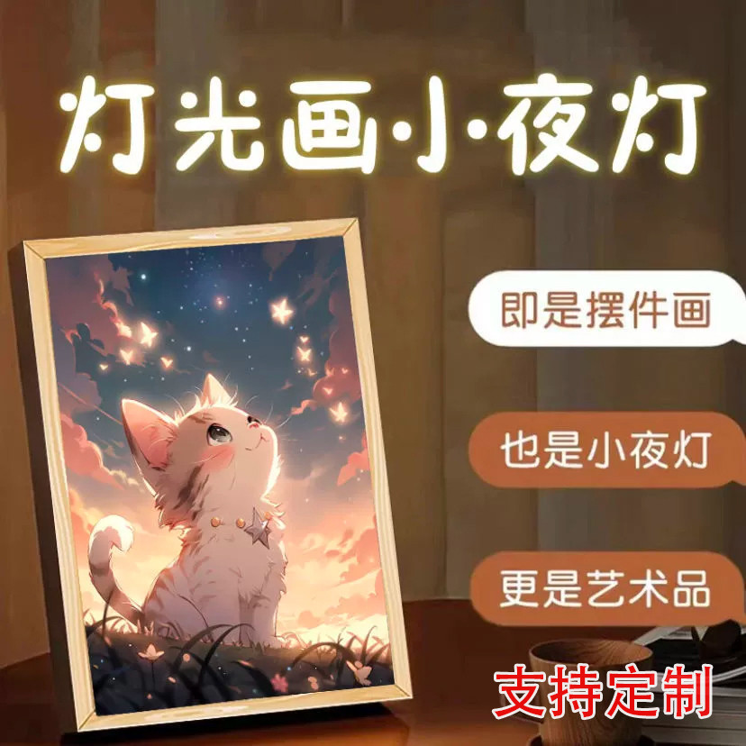 代打印菲林胶片PP纸单双面灯光画替换画芯蓝晒反转片灯箱片流麻