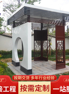 户外不锈钢亭子学校户外文化长廊小区广场亭子不锈钢廊架设计制作