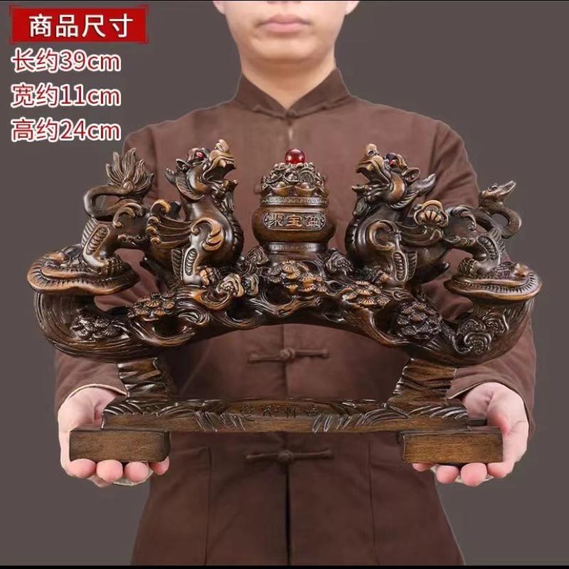 貔貅摆件壁柜玄关客厅办公室摆设龙年九龙戏珠摆件店铺开业送礼