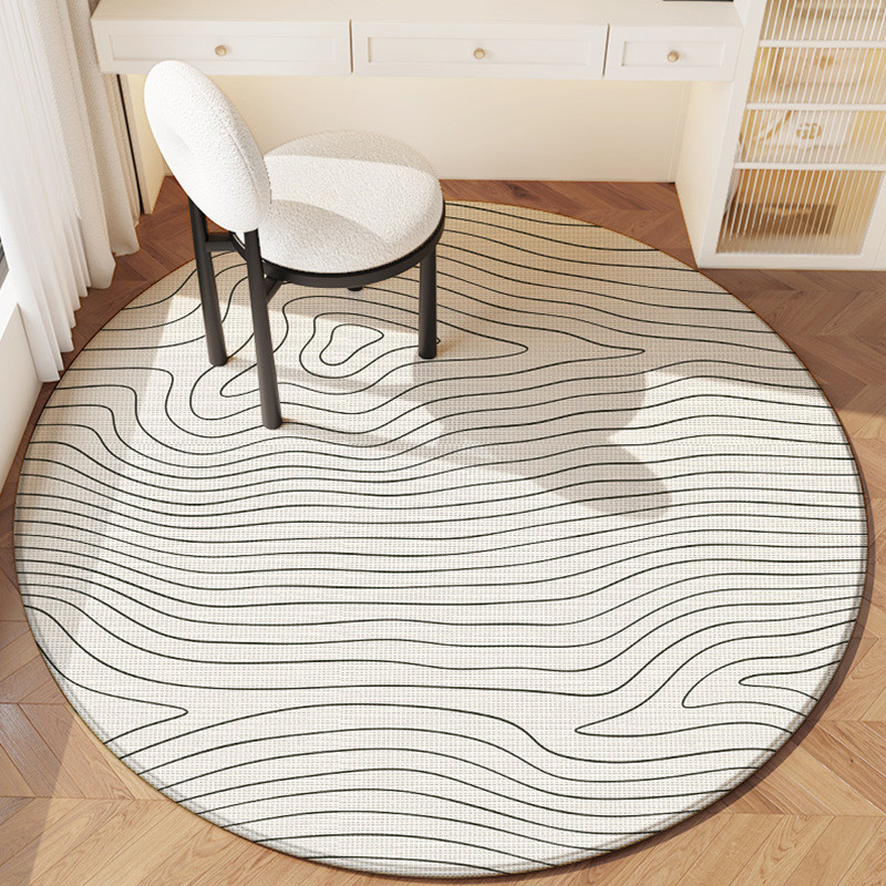秋冬现代简约风卧室圆形地毯家用客厅沙发防滑茶几毯床边地垫