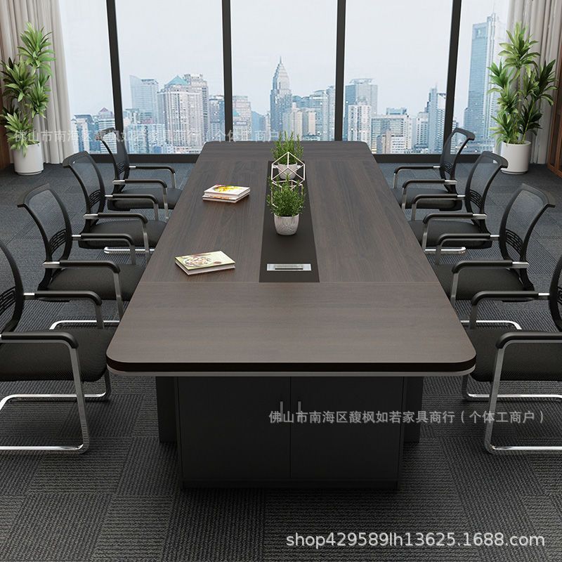 大型会议桌长桌简约现代长条桌洽谈桌培训桌会议室桌椅组合办公桌