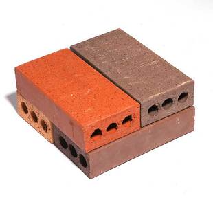 三孔烧结砖真空空心挤压毛拉陶土砖地面公园人行道抗压透水砖路面