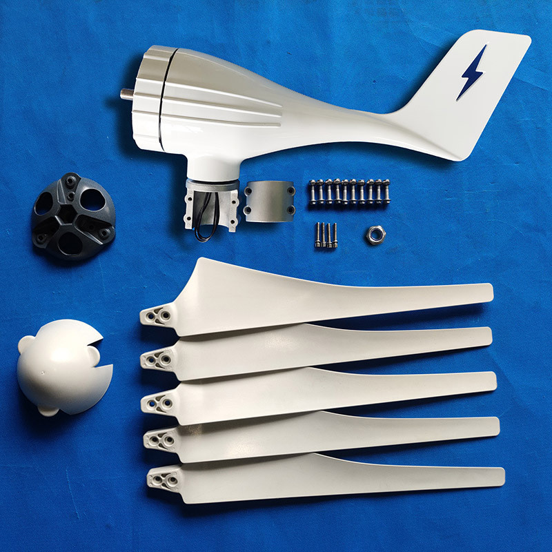 s4型500w12v24v48v3/5/6/8/10小型水平轴叶片风力发电机工厂