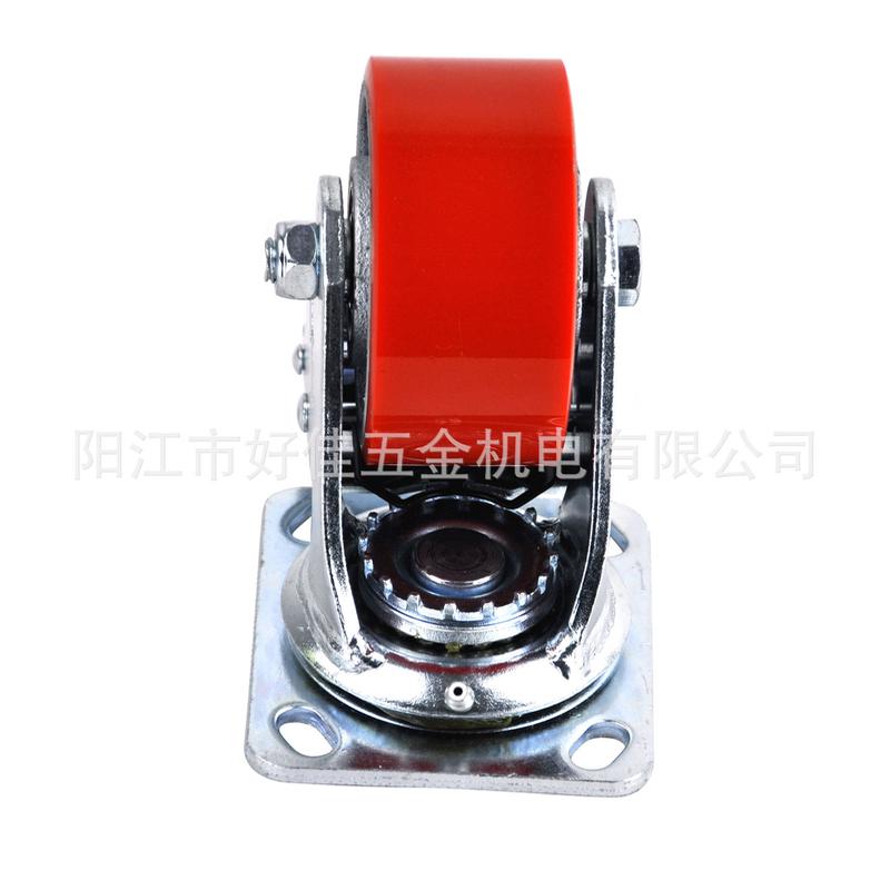 源头工厂铁芯4x2重型静音双轴承供氨脂（pu）调节螺母双刹车脚轮