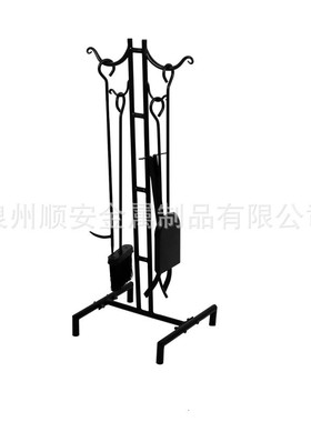 家用美式乡村铁艺火炉壁炉工具户外烤火炉工具四件套收纳架