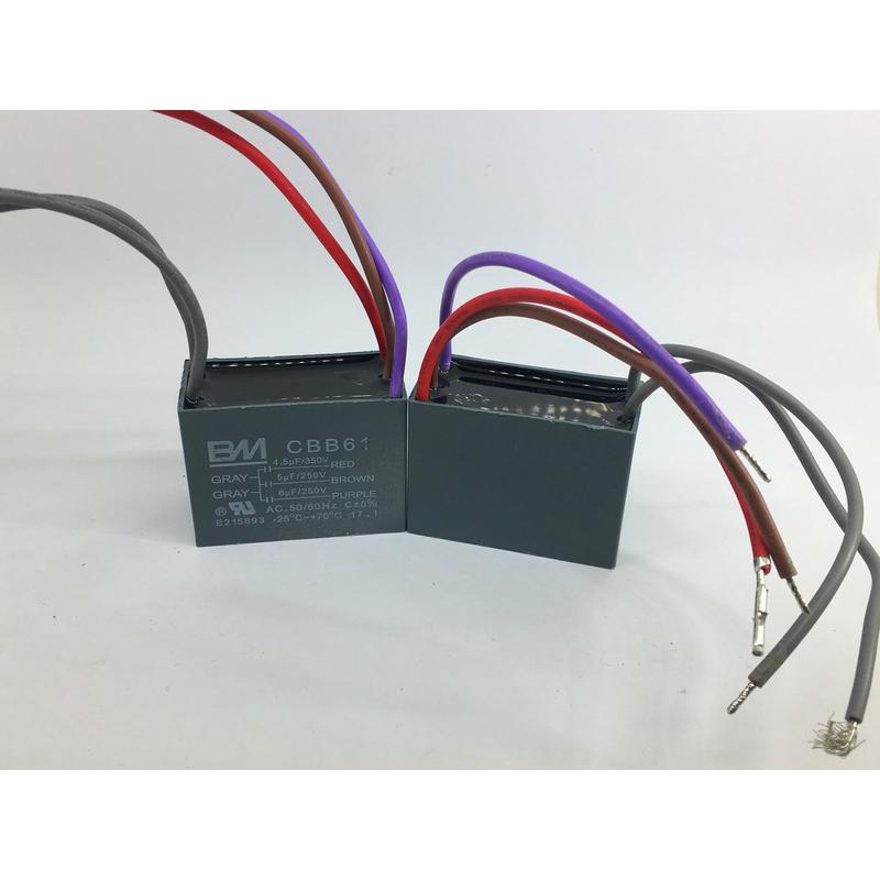 CBB61 4.5/5/6UF 300/350V 五根线  吊风扇灯调速运转电容