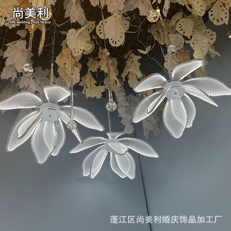 发光婚庆路引美人花花朵灯室内装饰灯婚礼堂酒店铁艺布置道具批发