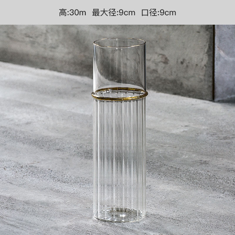 碧轩北欧透明金边插花玻璃花瓶水培家居软装设计新款摆件迷你花瓶