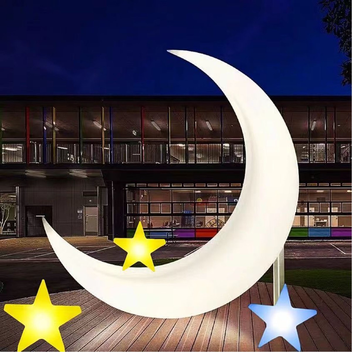 网红设计师月亮落地灯月球庭院装饰户外灯别墅花园氛围月牙椅子灯