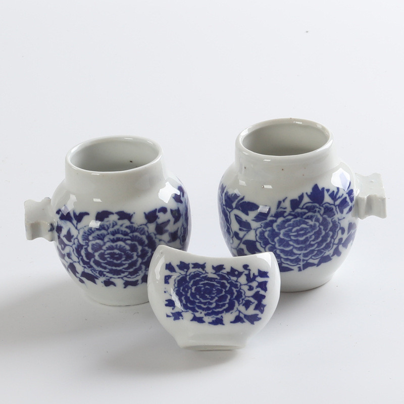 画眉瓷碗鸟食杯个画眉鸟食碗食罐带虫杯喂食器青花瓷碗画眉用