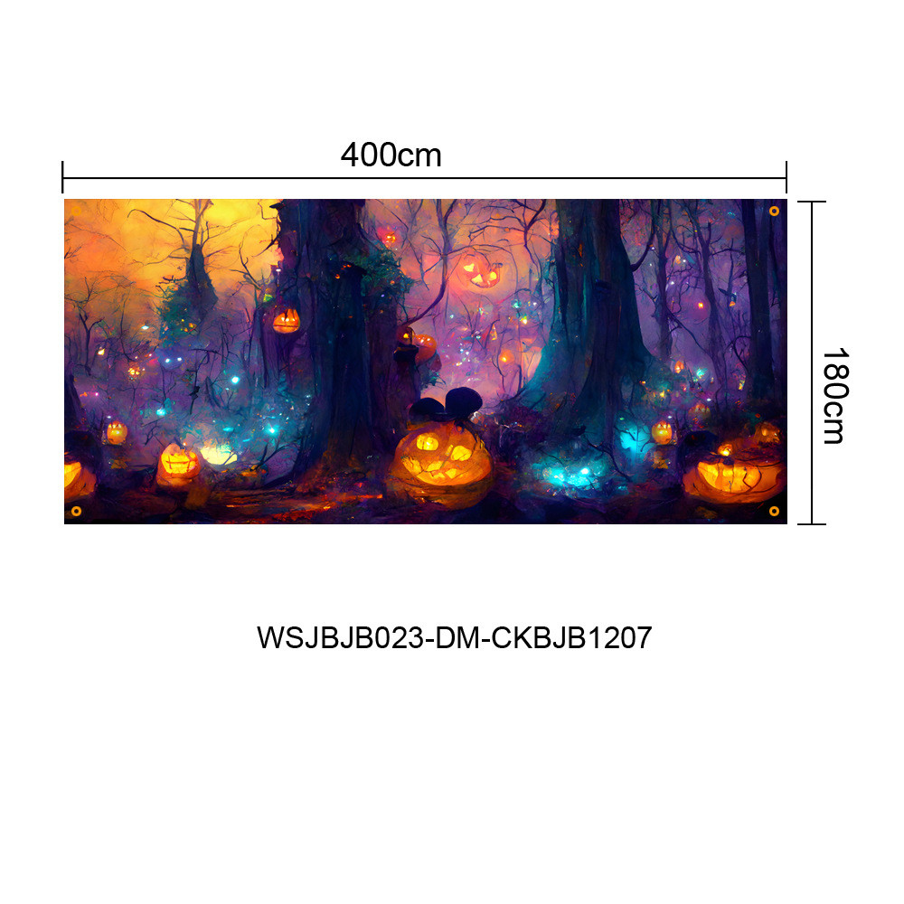 万圣节车库门背景布气氛装饰派对节日横幅车库旗帜批发