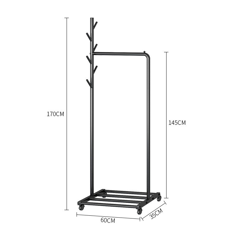 衣架落地卧室内简易衣服架挂简约现代北欧衣帽架家用单杆式晾衣架