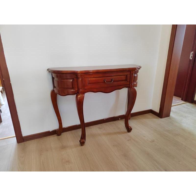 fnn1批发美式玄关台玄关桌半圆全实木欧式沙发背几门厅玄关柜复古