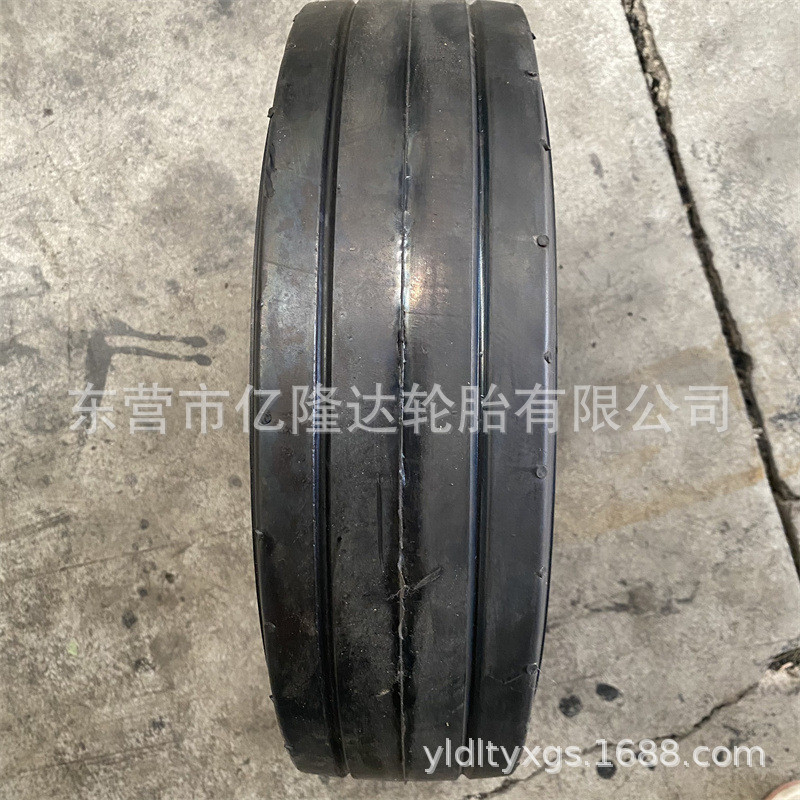 热销航空地面机场设备条纹轮胎装配轮毂4.00-8静音轮叉车平面实心