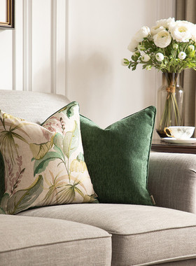 热销3t23批发黄绿色客厅沙发靠垫套抱枕套美式床头靠枕可拆洗不含