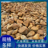 天然黄腊石公园造景景观鱼池围边黄石绿地草坪点缀黄蜡石假山批发