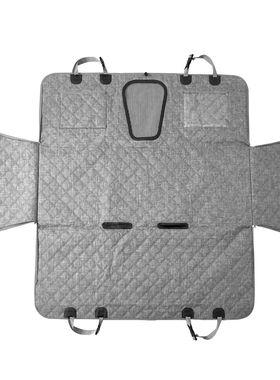 灰色车载宠物垫狗垫子耐耐磨抓汽车狗垫防抓骑车悬挂后座垫后备箱